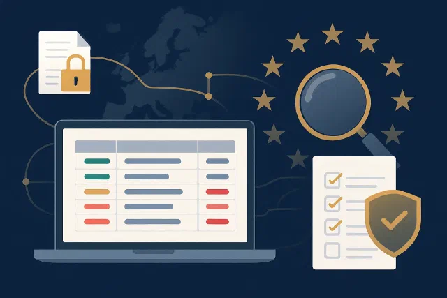 Screen showing the EU Financial Sanctions Files database — a guide to the EU sanctions list for businesses