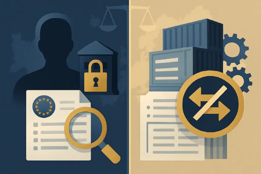 Diagram showing the EU sanctions split into targeted and sectoral measures — infographic for Polish SMEs